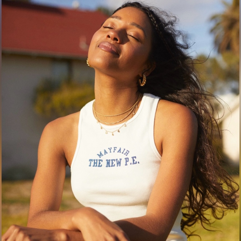 NWOT The Mayfair Group “Mayfair The New P.E.” Baby tank